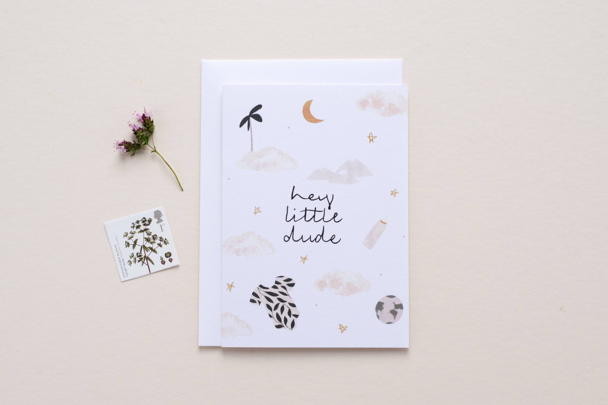 Hey Little Dude New Baby Boy Greeting Card