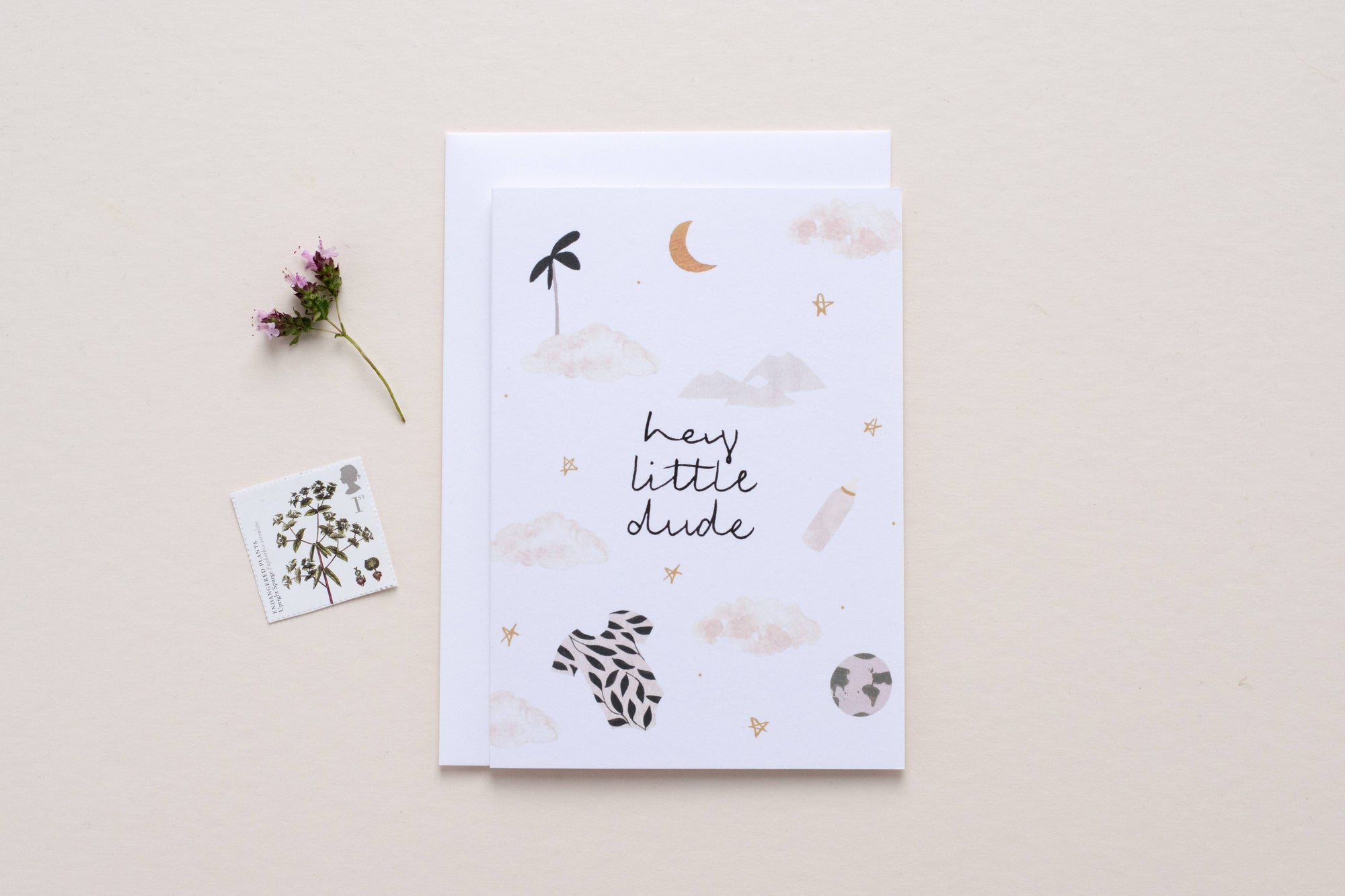 Hey Little Dude New Baby Boy Greeting Card