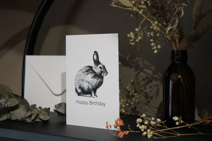 Hoppy Birthday Rabbit Bunny Greeting Card