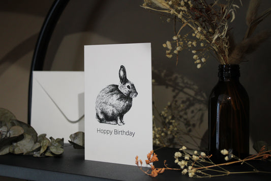 Hoppy Birthday Rabbit Bunny Greeting Card