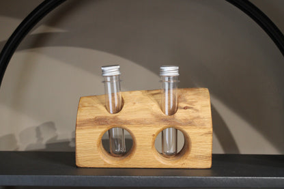 Wooden Test Tube Vase (Double)