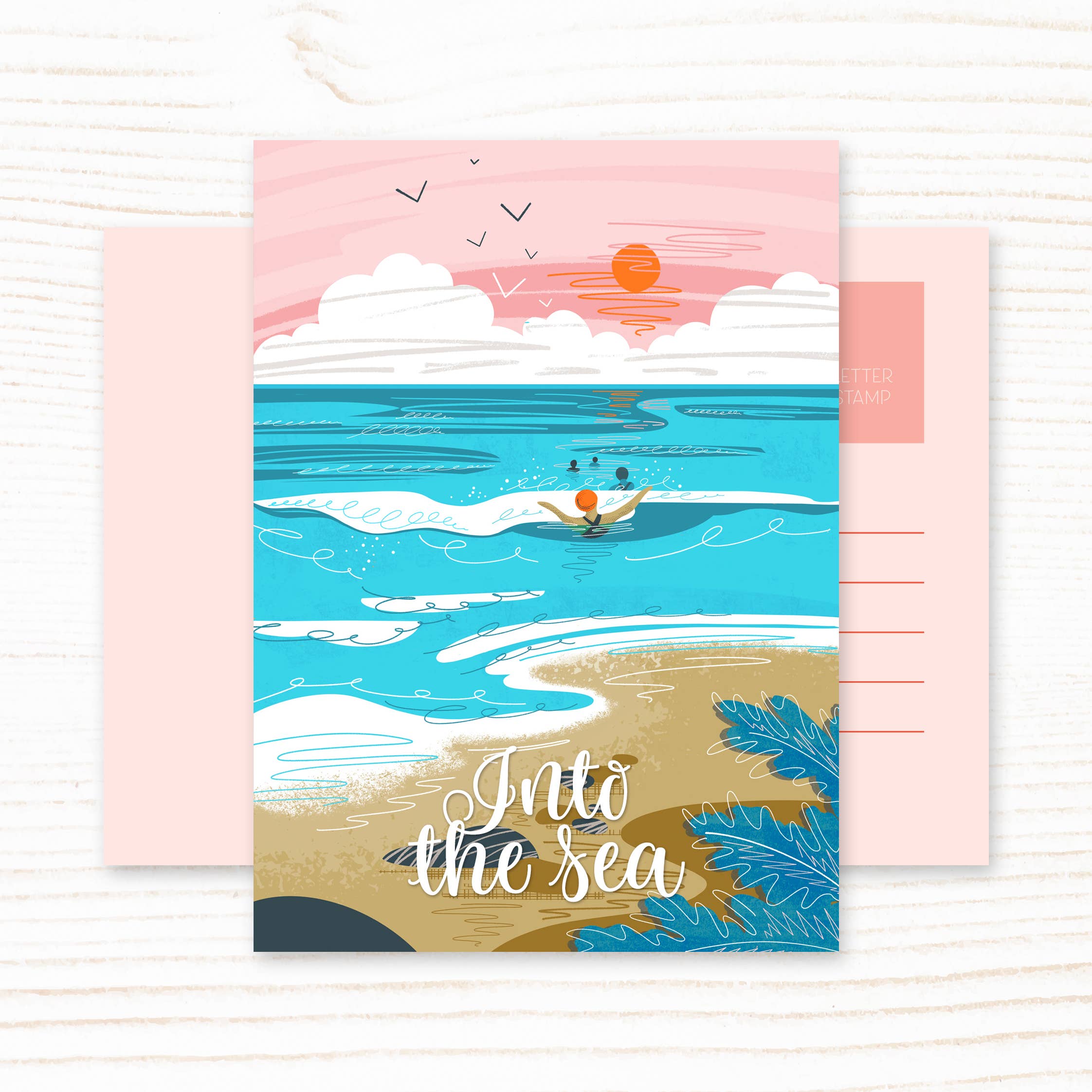 Into The Sea Swimmer Postcard
