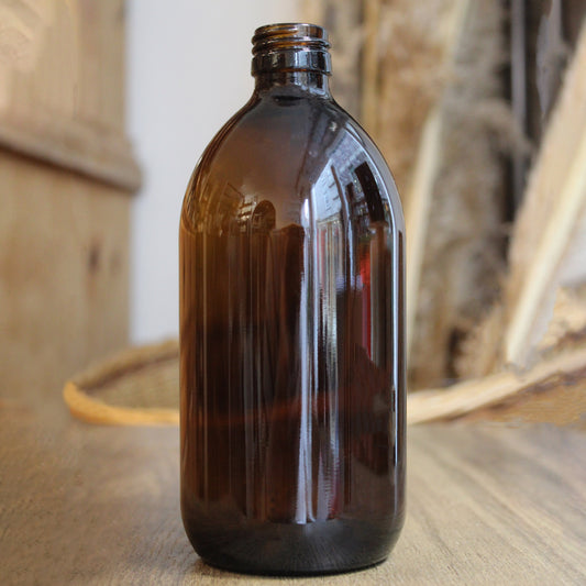 Large Amber Glass Bottle Vase
