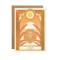 Leo Lion Zodiac Birthday Greeting Card With Gold Foil Detail