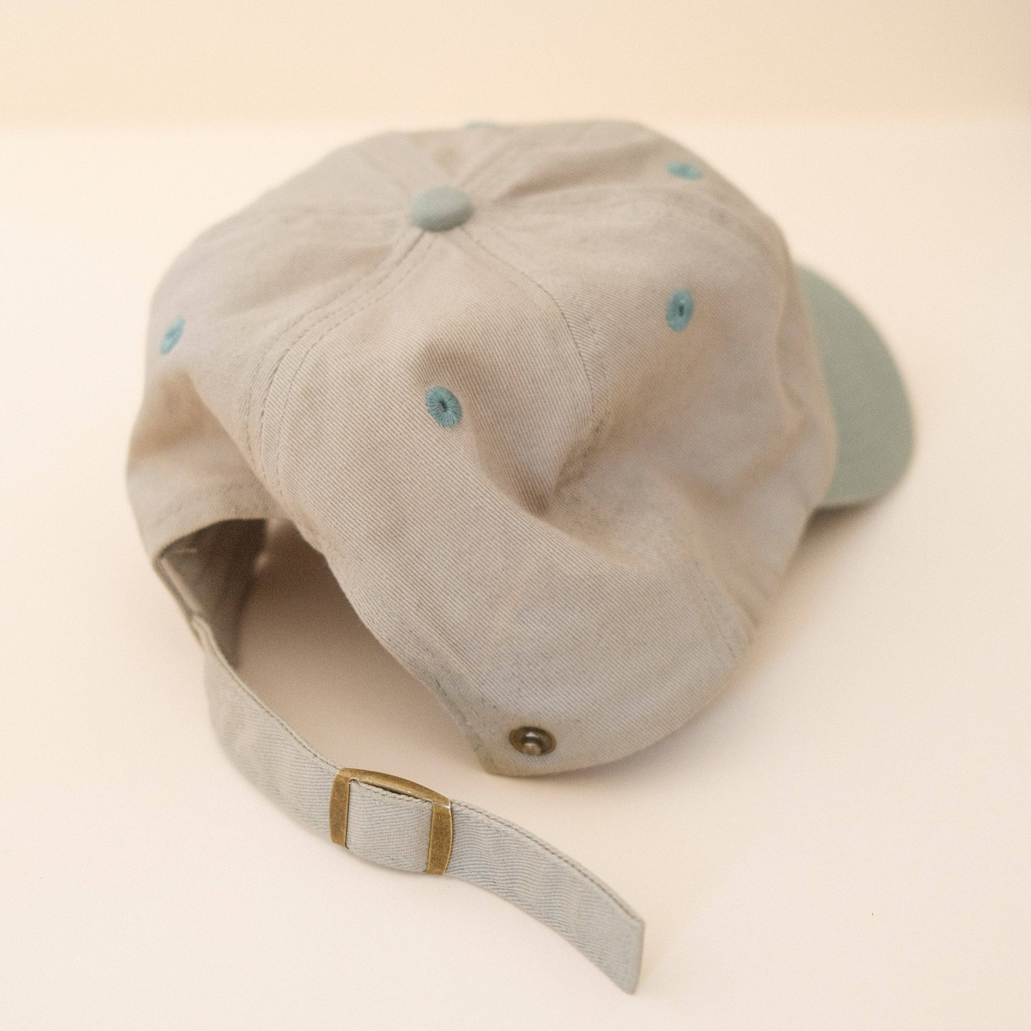 Light Khaki Olive Baseball Cap With Embroidered Star
