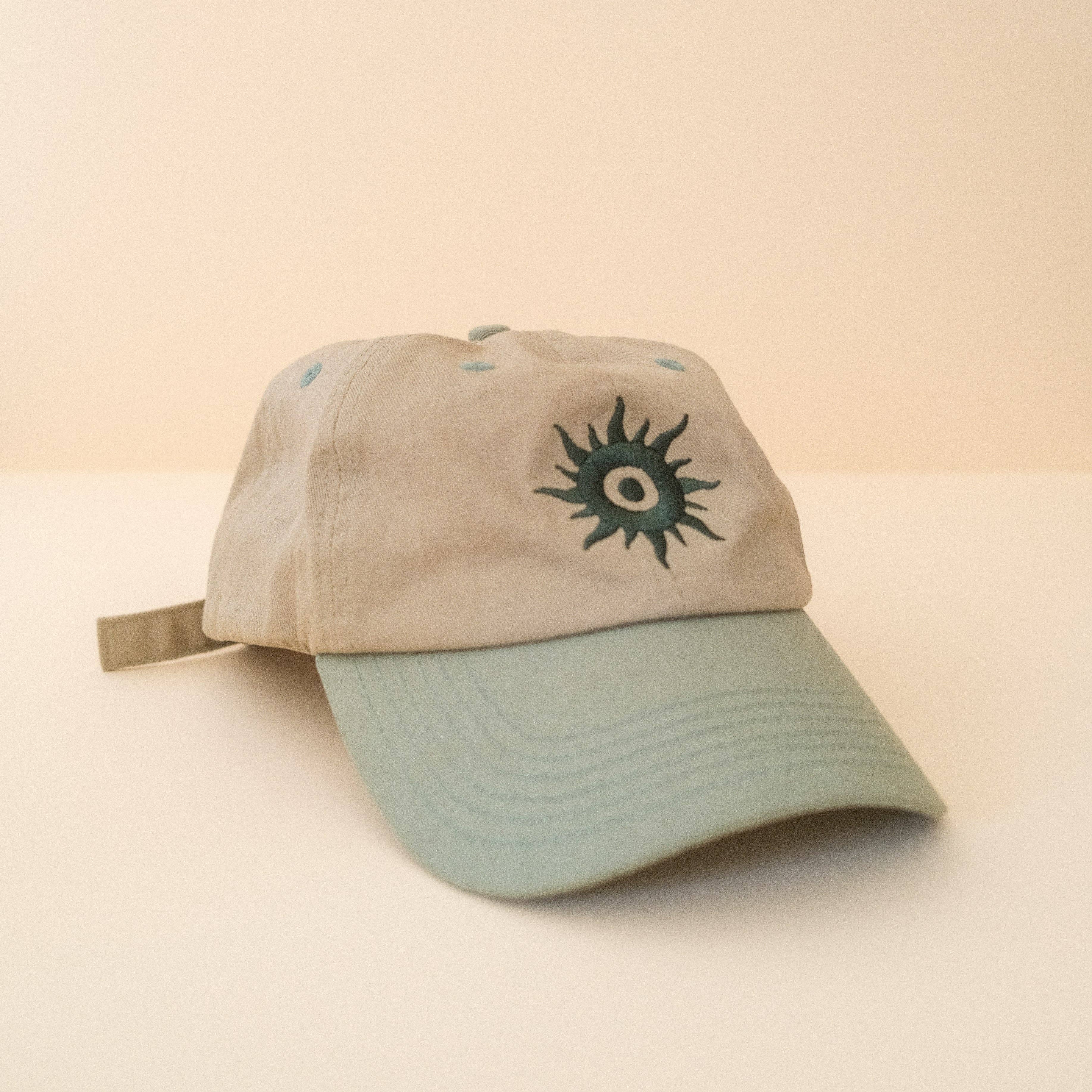 Light Khaki Olive Baseball Cap With Embroidered Star