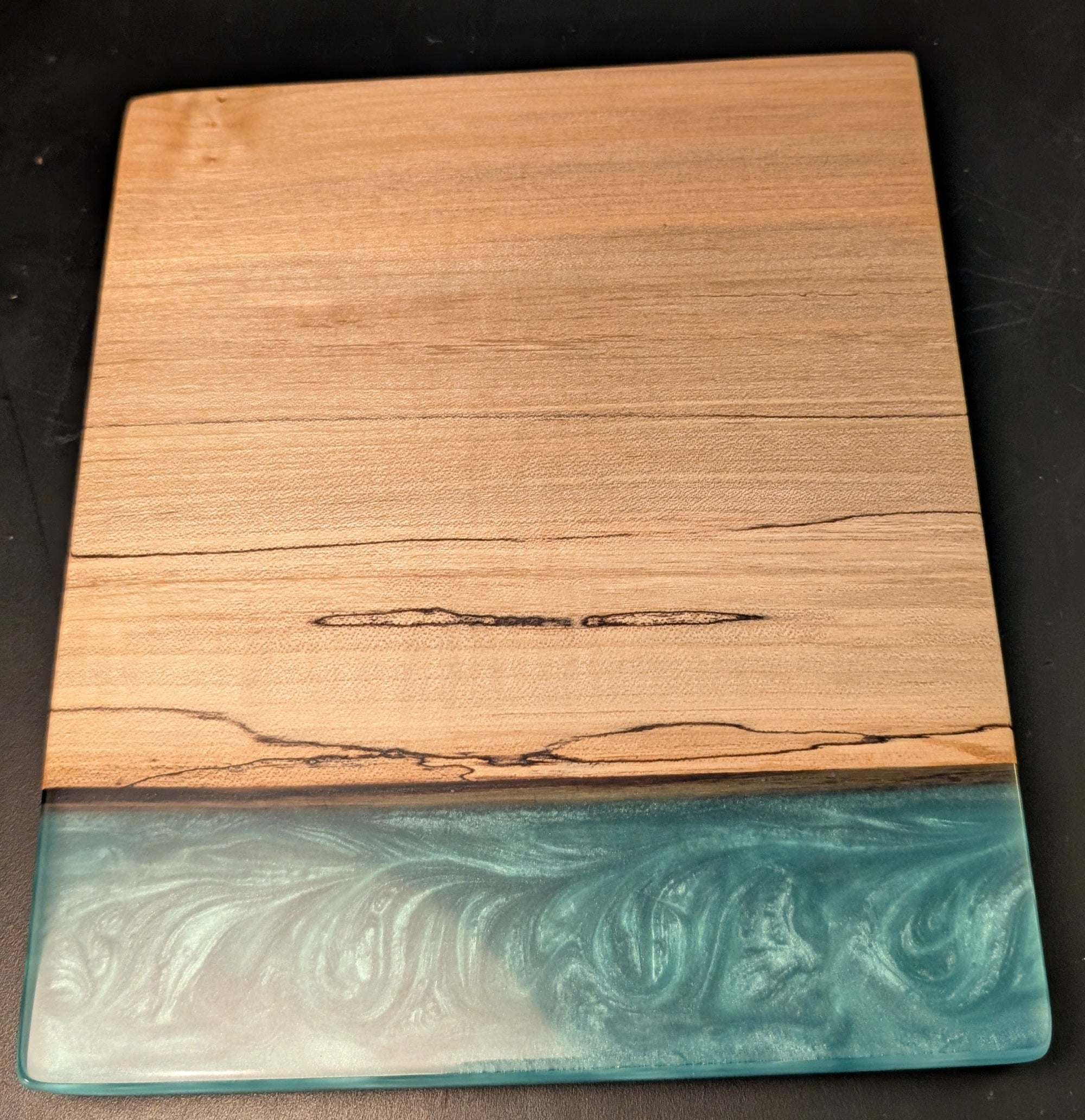 Maple Wood & Blue Resin Gin Board