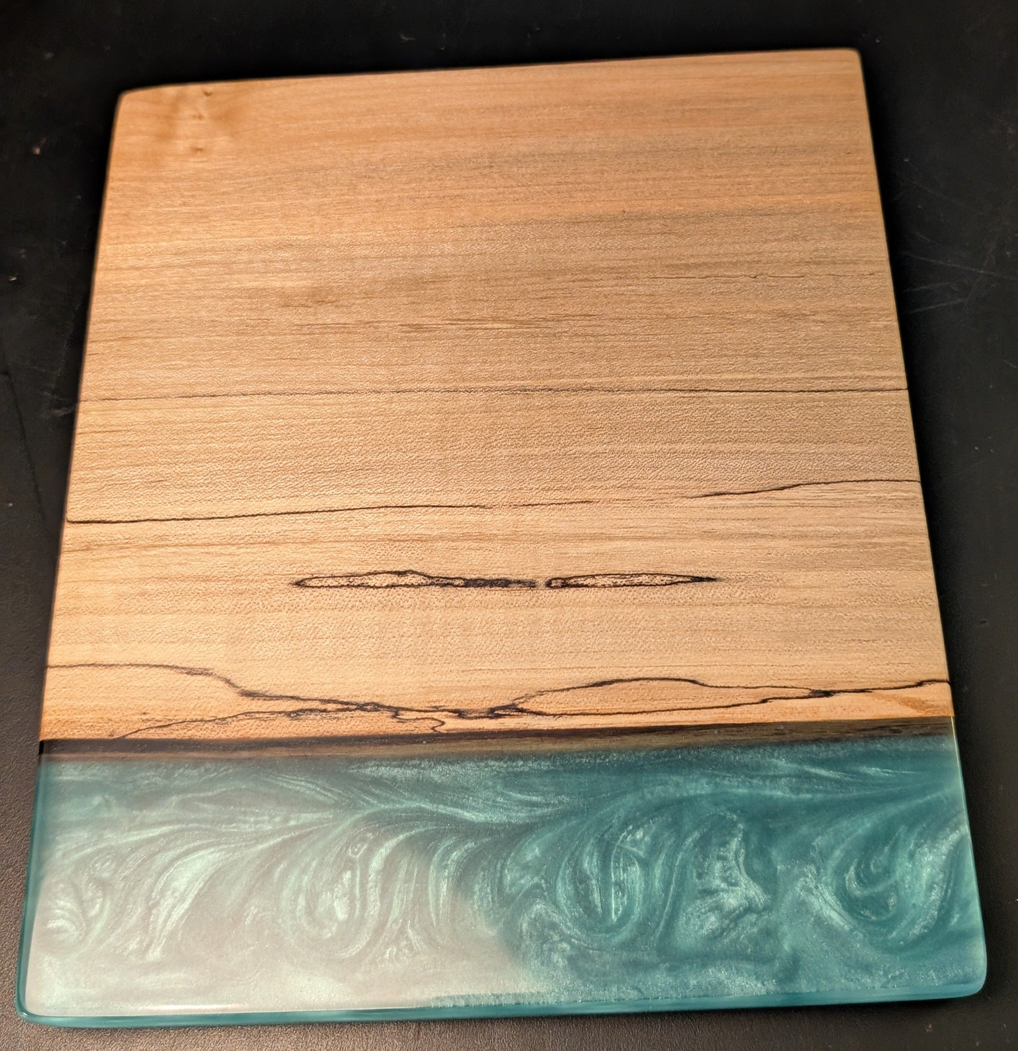 Maple Wood & Blue Resin Gin Board