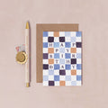 Mini Checkerboard Happy Birthday Greeting Card 