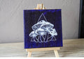 Mushroom Original Painting With Mini Easel
