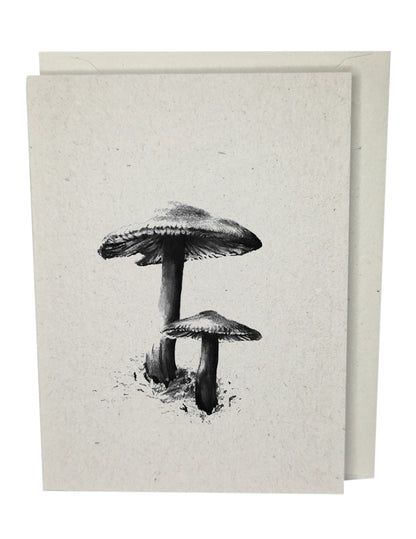 Mushroom Recycled Paper Brown Blank Greeting Card