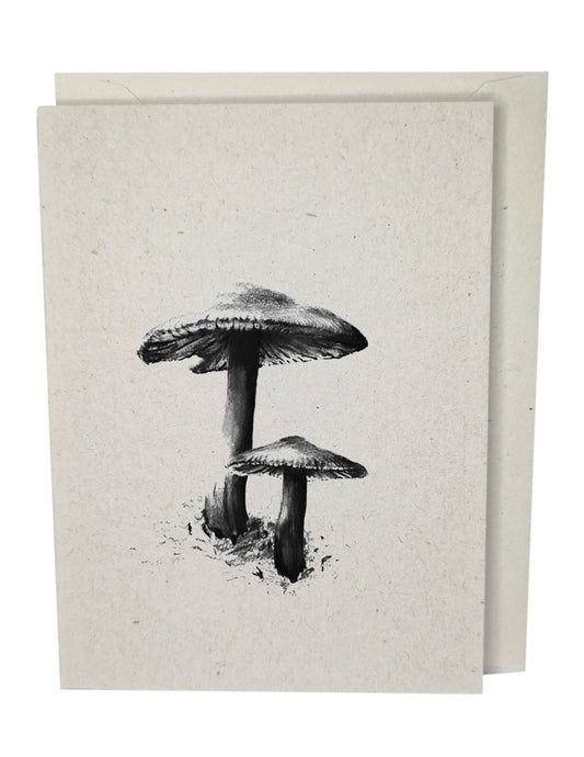 Mushroom Recycled Paper Brown Blank Greeting Card