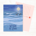 Night Sea Swimmer Wild & Free Postcard