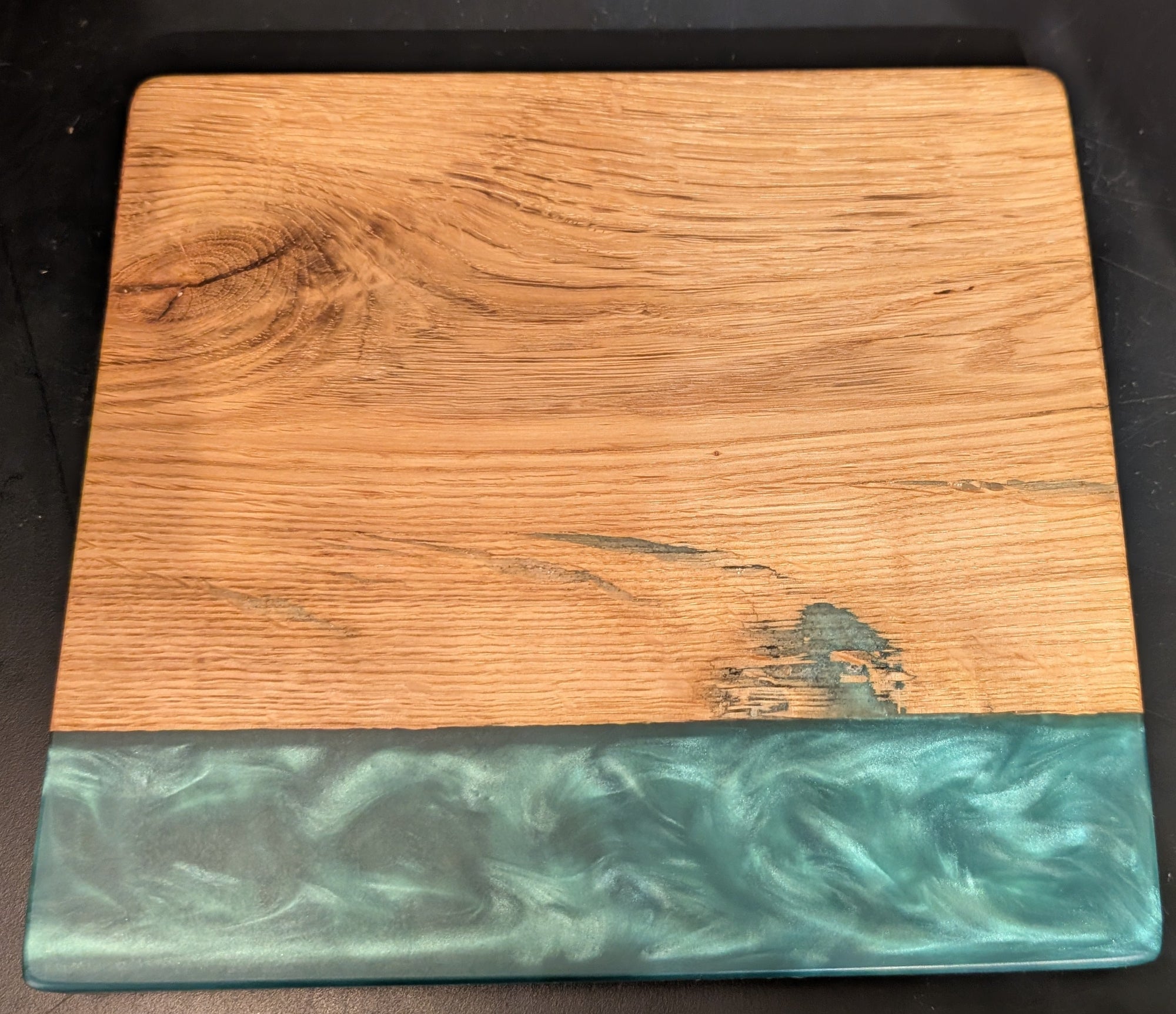 Oak & Blue Resin Serving Board