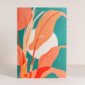 Orange & Blue Leaf Print Blank Notebook