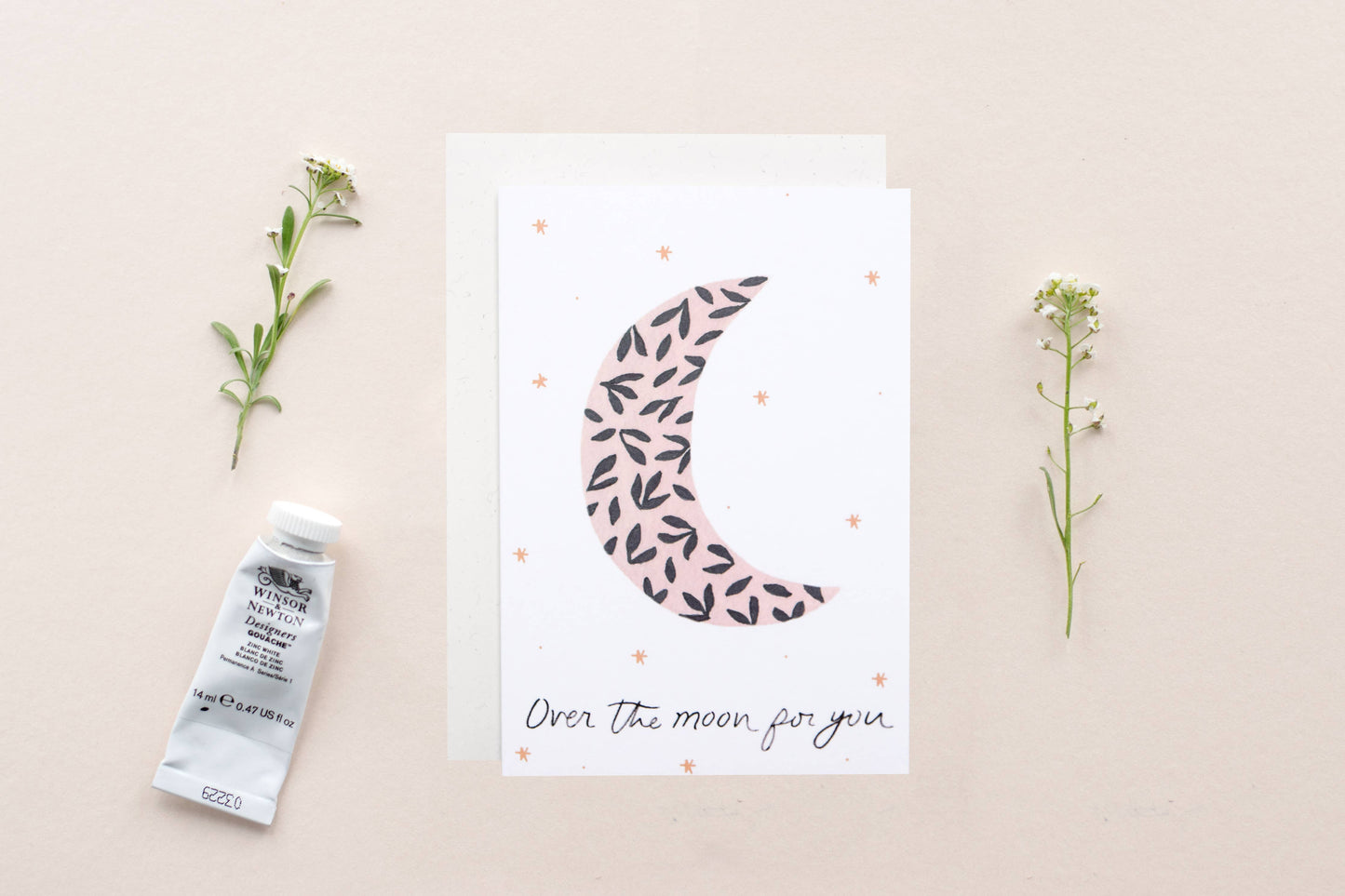 Over The Moon Congratulations Greeting Card
