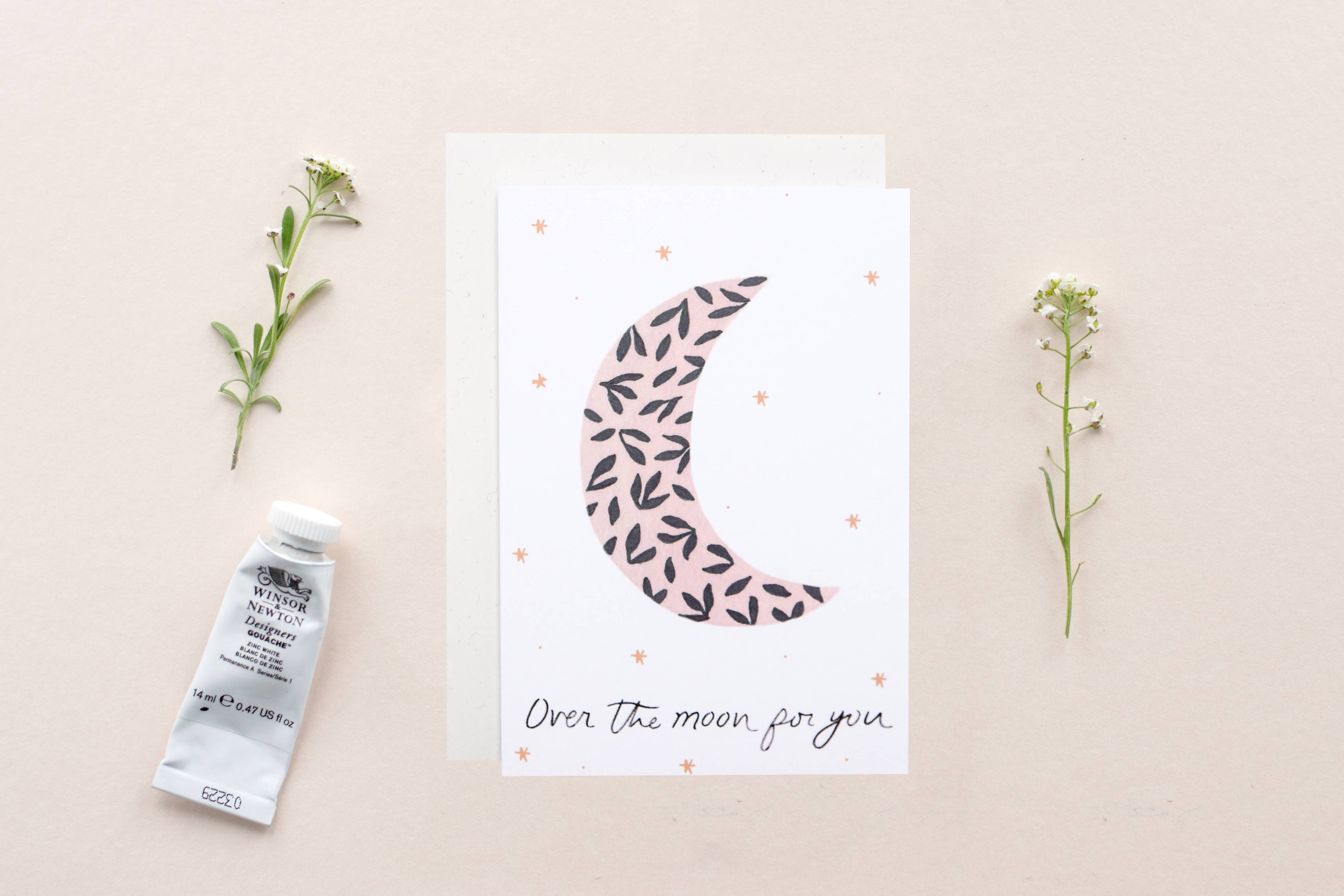 Over The Moon Congratulations Greeting Card