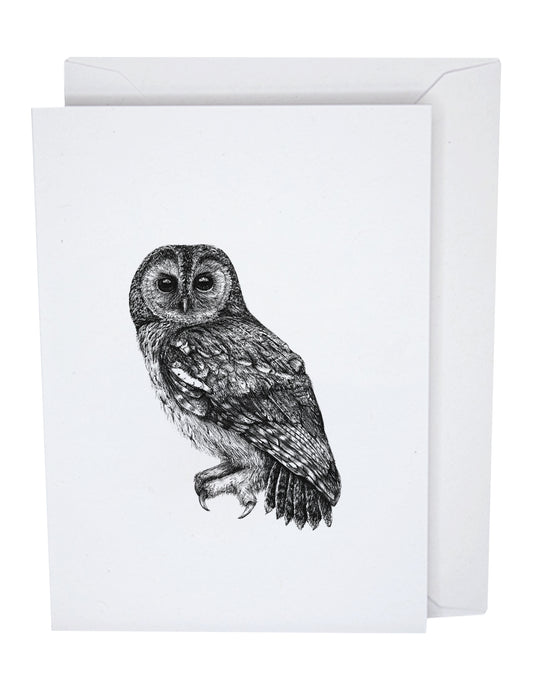 Owl Recycled Paper Blank Greeting Note Card