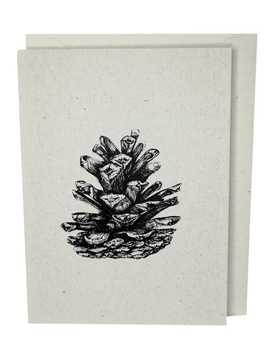 Pine Cone Recycled Paper Brown Blank Greeting Card