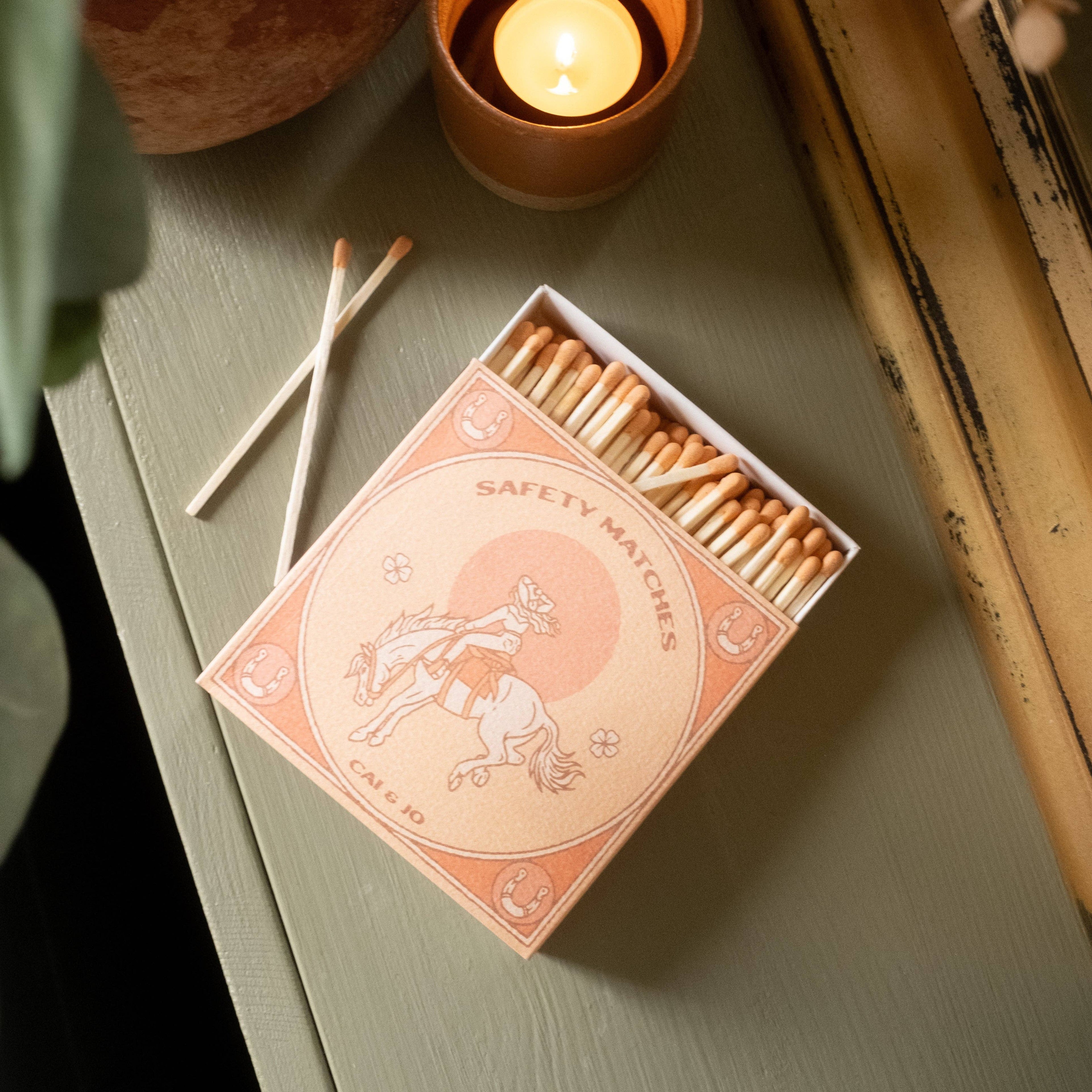 Pink Matches In Cowgirl Rodeo Matchbox
