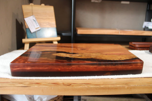 Plum Wood & Copper Resin Serving Charcuterie Board