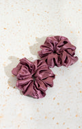 Purple Satin Hair Scrunchies