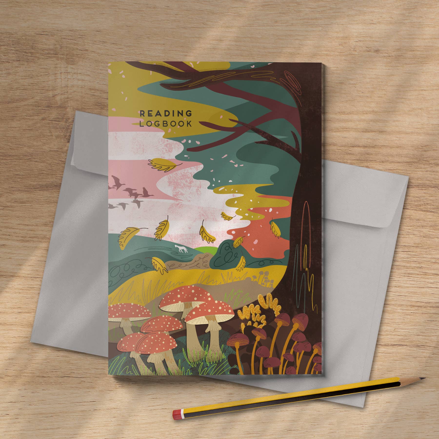 Reading Logbook Journal Mushroom Forest Woodland