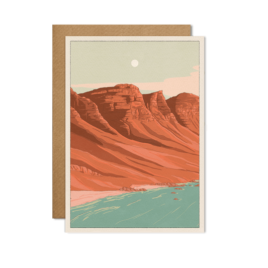 Red Cliffs Ocean Greeting Card