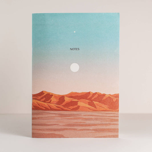 Sand Dunes Desert Moon Blank Page Notebook 