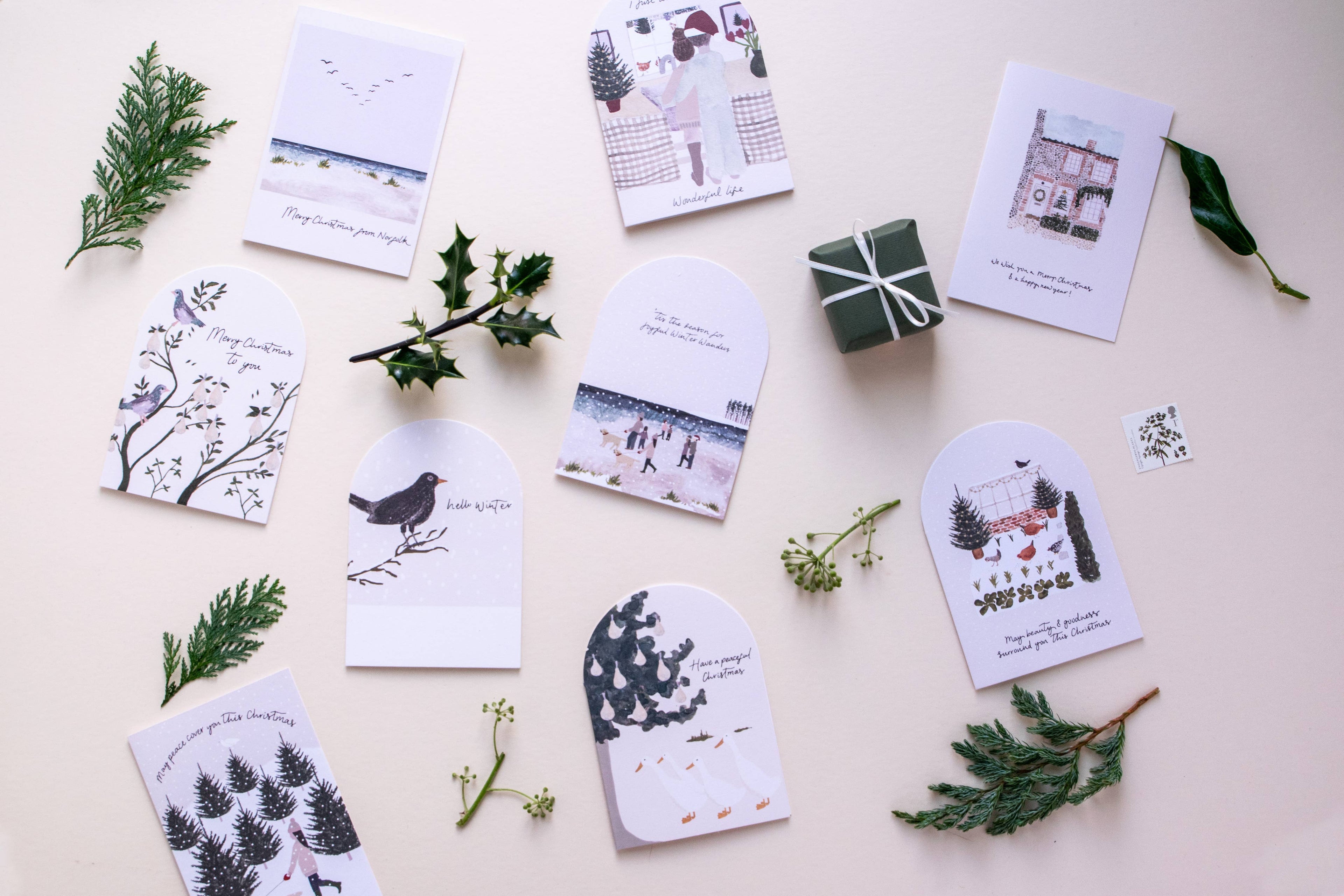 Selection of Hidden Pearl Studio Christmas Winter Greeting Cards