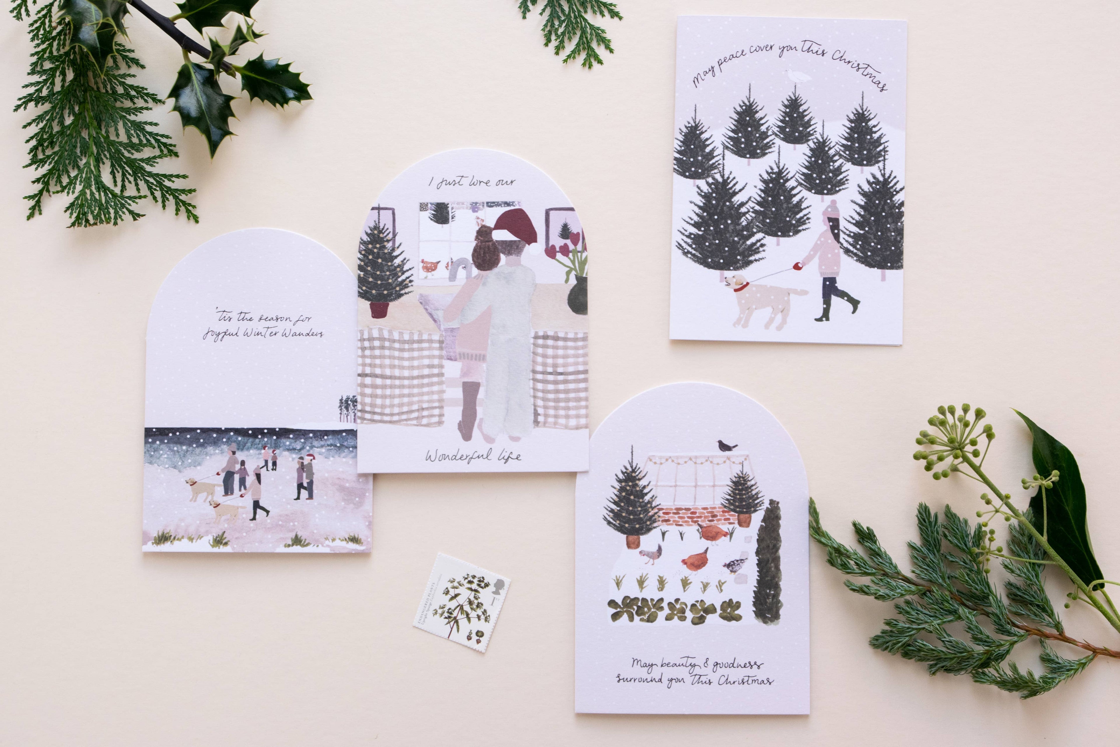 Selection of Hidden Pearl Studio Christmas Winter Greeting Cards