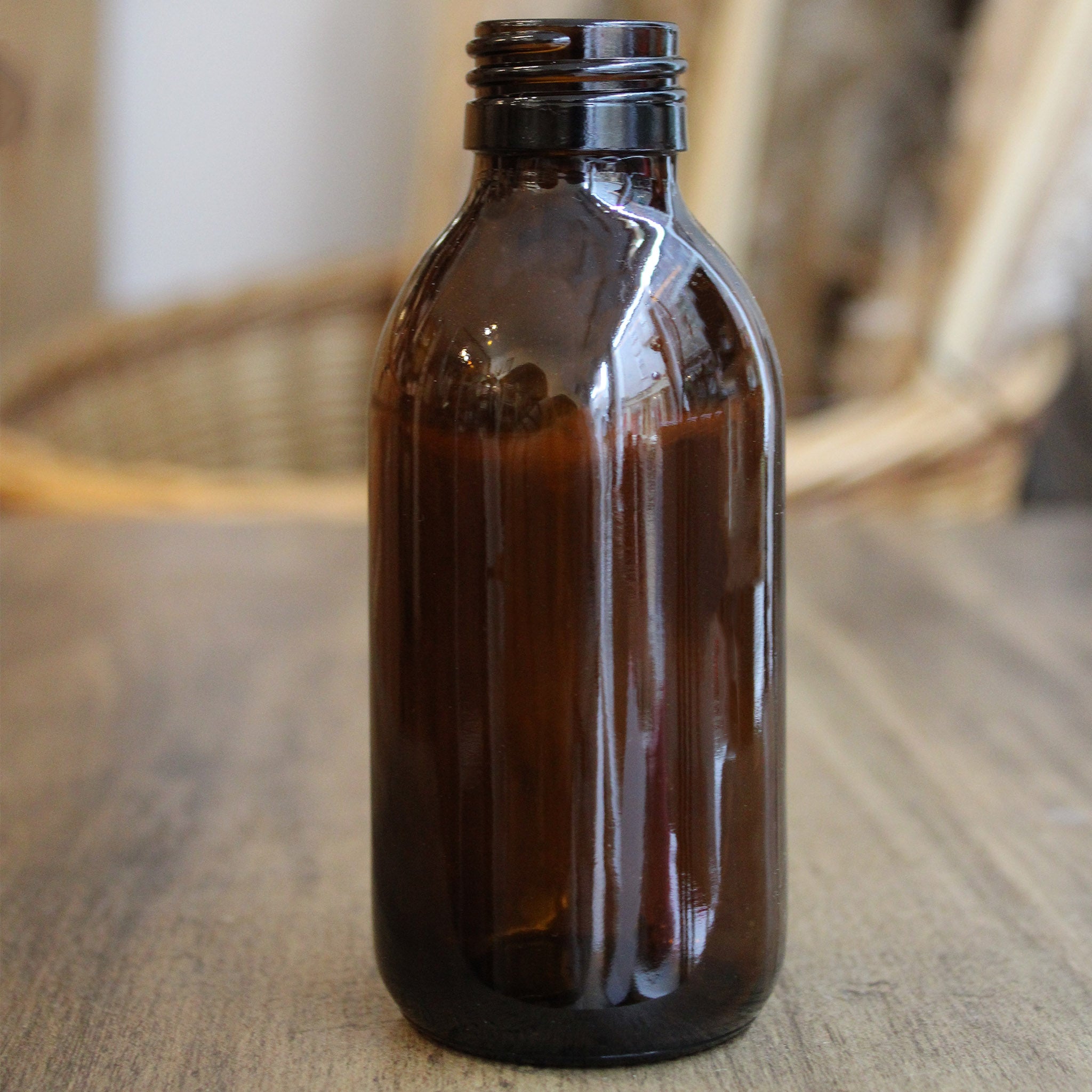 Small Amber Glass Bottle Vase