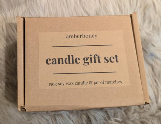 Soy Wax Candle & Matches Gift Set