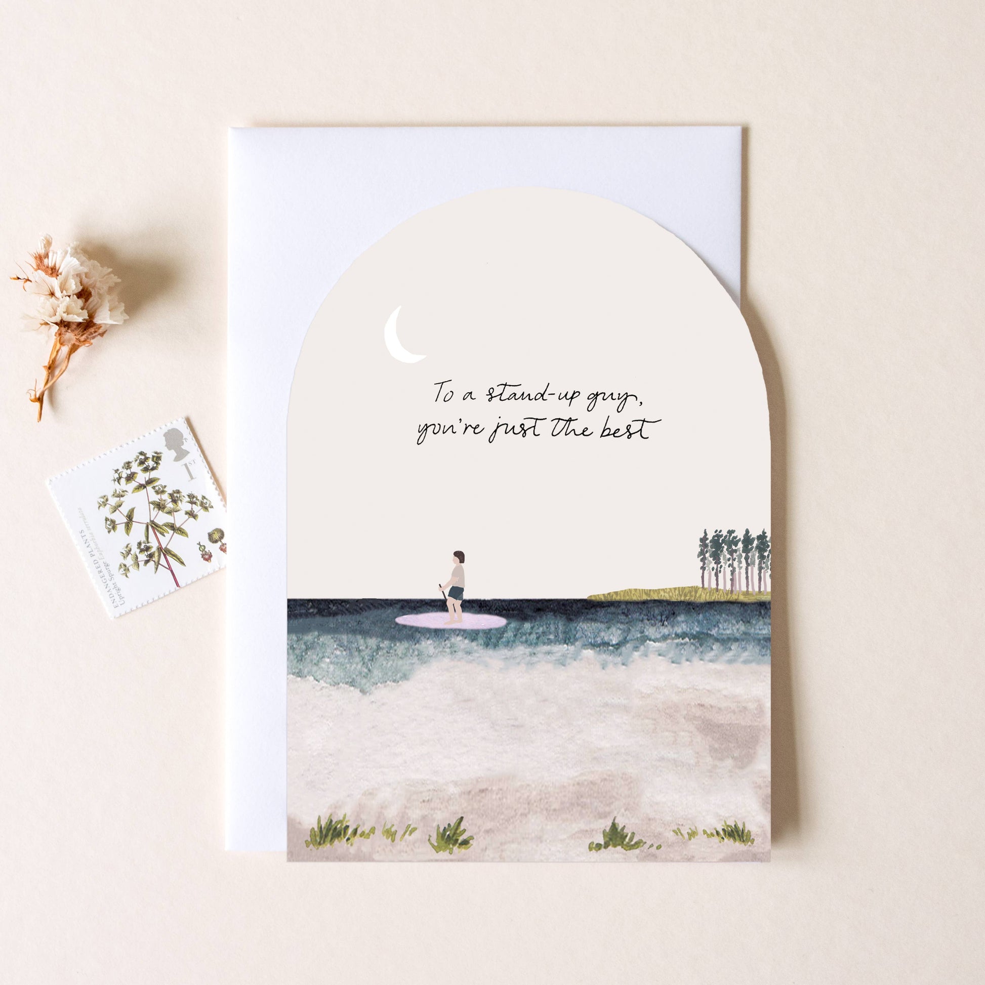 Stand Up Paddleboard Ocean River Greeting Card
