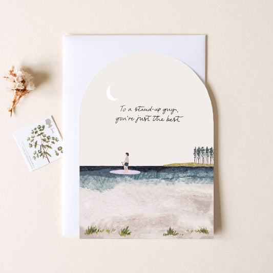 Stand Up Paddleboard Ocean River Greeting Card