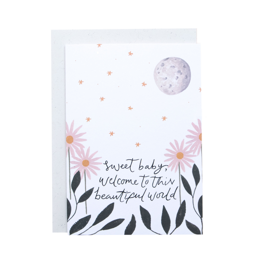 Sweet Baby Welcome New Baby Greeting Card