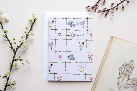 Treasured Friend Floral Greeting Card