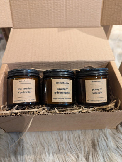 Trio of Mini Travel Candles Gift Box Set