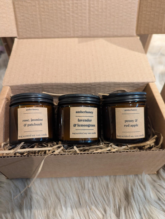 Trio of Mini Travel Candles Gift Box Set