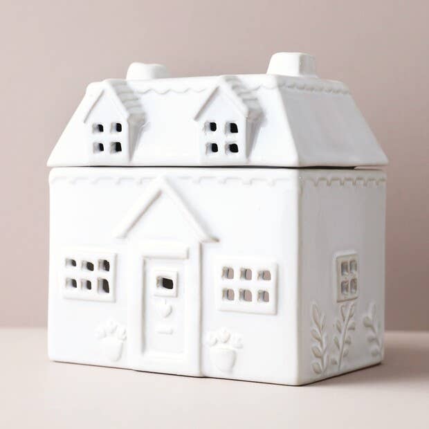 White Cottage House Wax Melt Burner