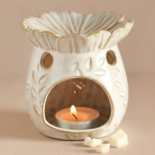 White Flower Wax Melt Burner