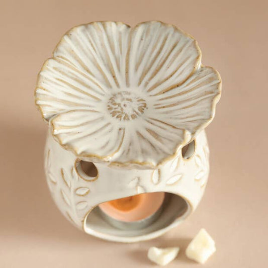 White Flower Wax Melt Burner