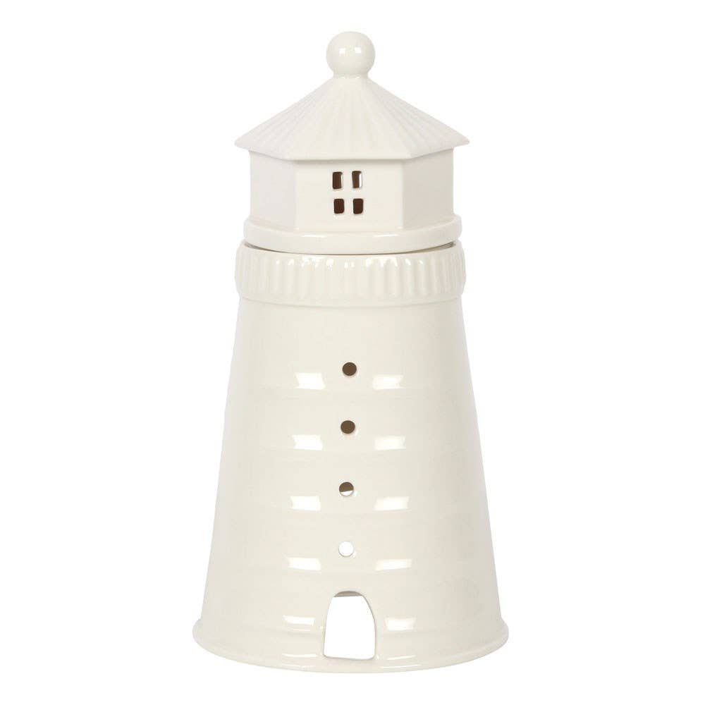 White Nautical Lighthouse Coastal Wax Melt Burner