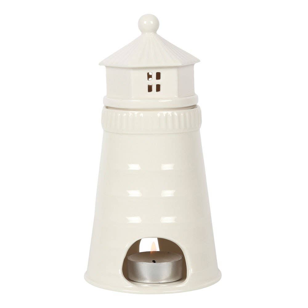 White Nautical Lighthouse Coastal Wax Melt Burner