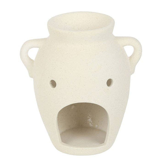 White Textured Greek Urn Vase Wax Burner
