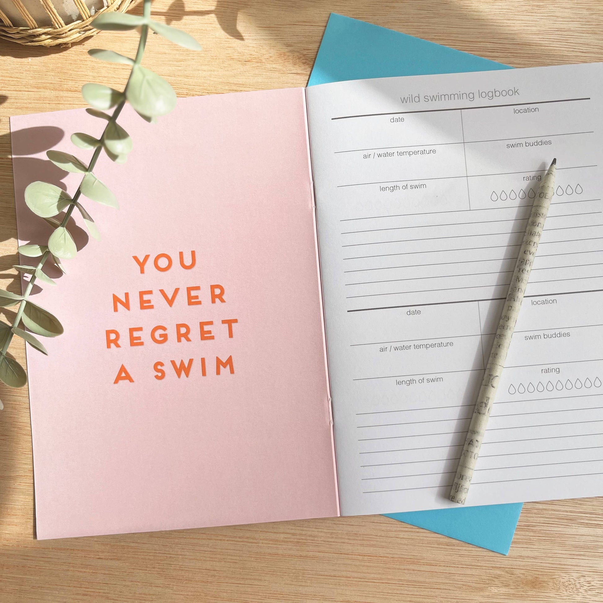 Wild Swimming Logbook Journal Sea Swimmers Beach Inside