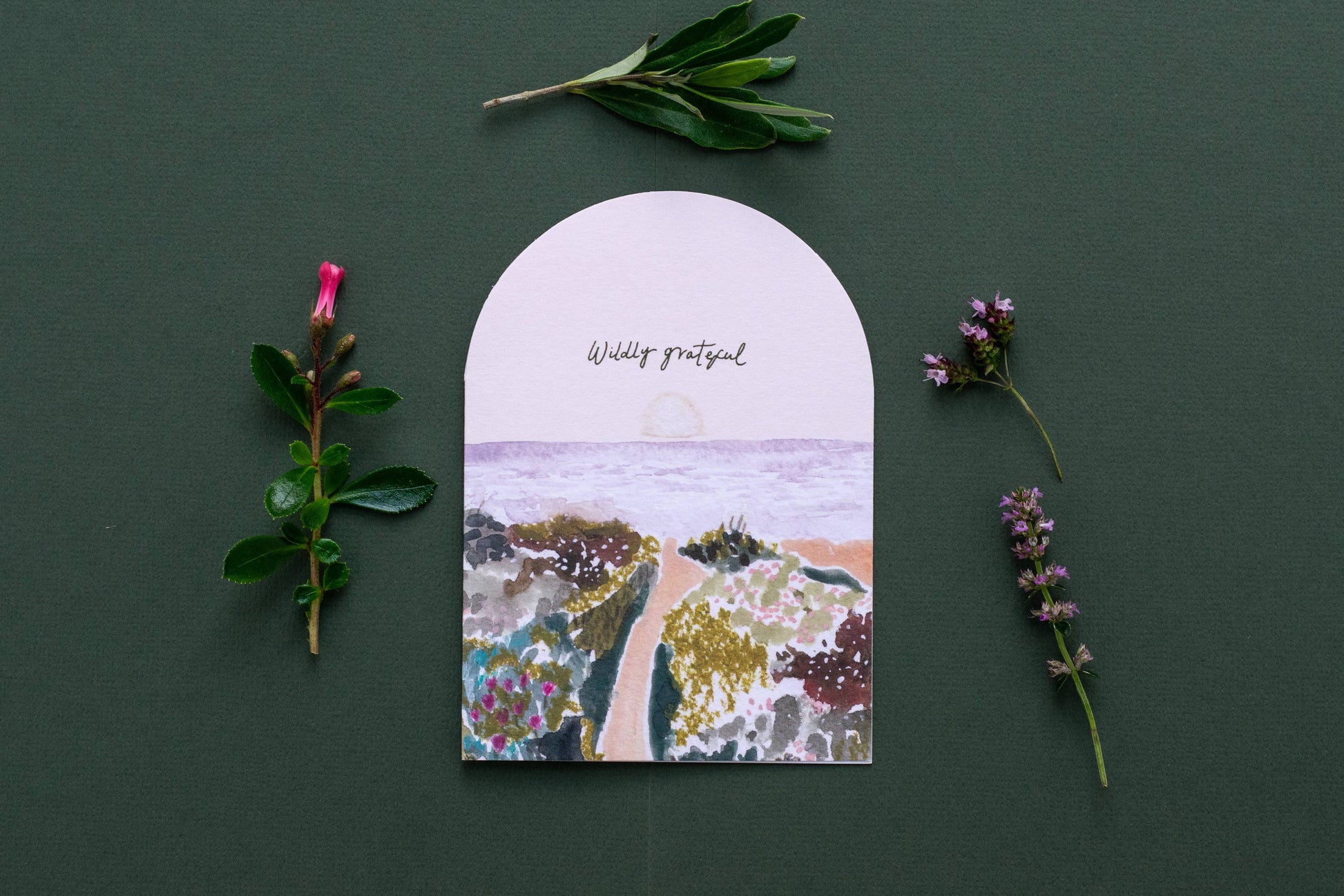 Wildflower Ocean Wildly Grateful Thank You Greeting Card