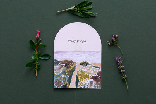 Wildflower Ocean Wildly Grateful Thank You Greeting Card