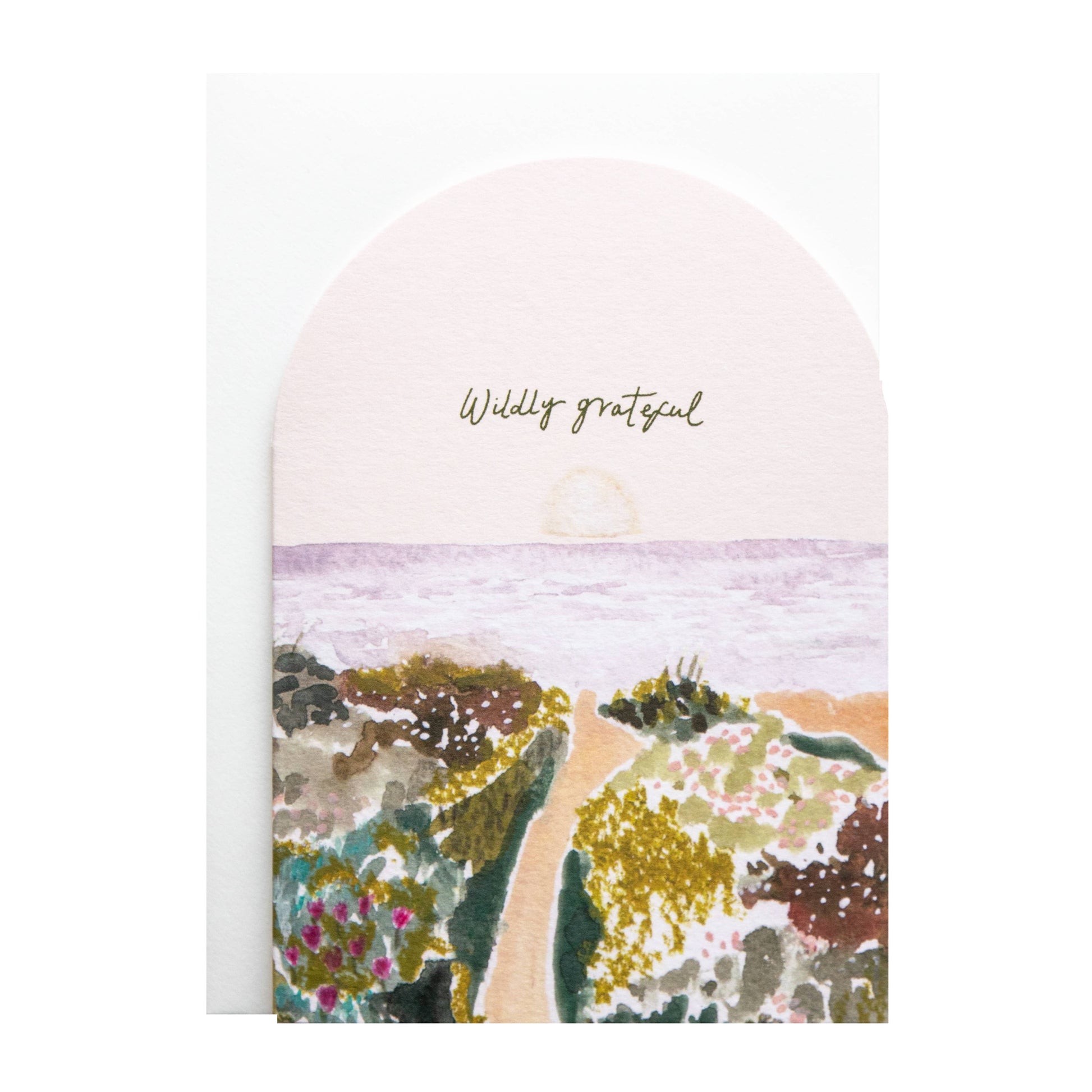 Wildflower Ocean Wildly Grateful Thank You Greeting Card