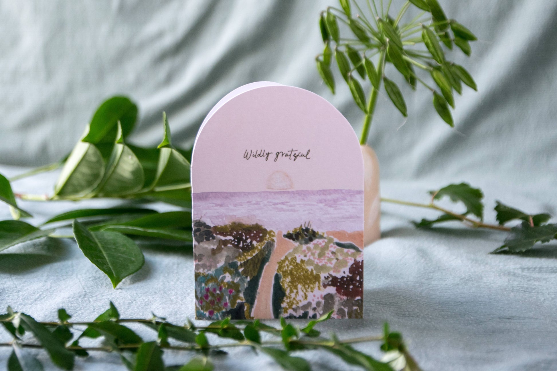 Wildflower Ocean Wildly Grateful Thank You Greeting Cards